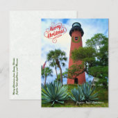 Cartes Pour Fêtes Annuelles Joyeux Noël de Floride Phare Jupiter (Devant / Derrière)