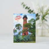 Cartes Pour Fêtes Annuelles Joyeux Noël de Floride Phare Jupiter (Debout devant)