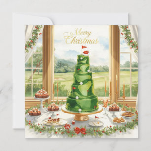 Cartes Pour Fêtes Annuelles Joyeux Noël de Golf au Club-House du Golf