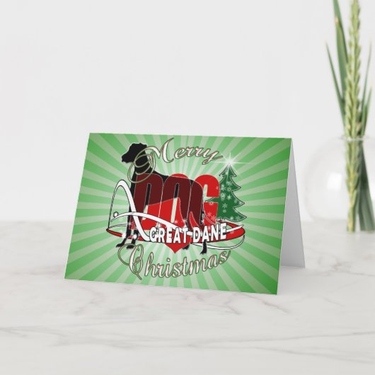 CARTES POUR FÊTES ANNUELLES JOYEUX NOËL DE GREAT DANE (Devant)