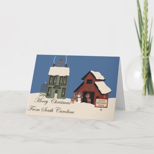 Cartes Pour Fêtes Annuelles Joyeux Noël de la Caroline du Sud (Devant)