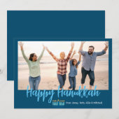 Cartes Pour Fêtes Annuelles Joyeux Noël de la famille Hanoukka (Devant / Derrière)