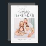 Cartes Pour Fêtes Annuelles Joyeux Noël de la famille personnalisée Hanoukka<br><div class="desc">Le design est composé de typographie classique cursive et serif. Ajouter votre nom,  votre salutation et votre année</div>
