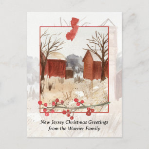 Cartes Pour Fêtes Annuelles Joyeux Noël de la ferme New Jersey Personnalisé