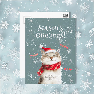 Cartes Pour Fêtes Annuelles Joyeux Noël de la Meow Cat
