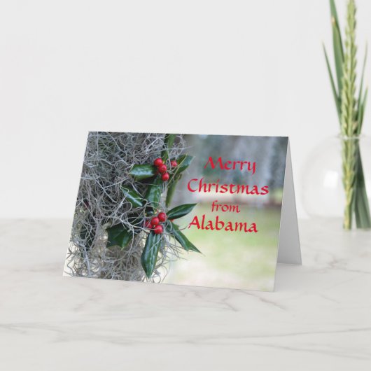Cartes Pour Fêtes Annuelles Joyeux Noël de l'Alabama (Devant)