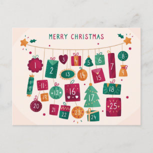 Cartes Pour Fêtes Annuelles Joyeux Noël de l'Avent