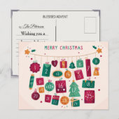 Cartes Pour Fêtes Annuelles Joyeux Noël de l'Avent (Devant / Derrière)