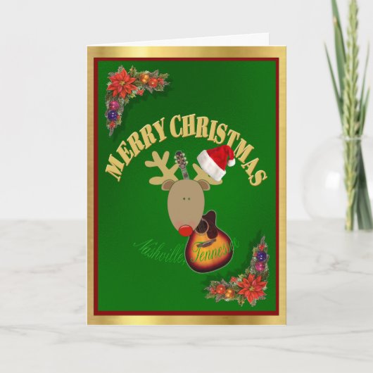 Cartes Pour Fêtes Annuelles Joyeux Noël de Nashville (Devant)