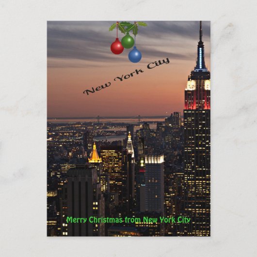 Cartes Pour Fêtes Annuelles Joyeux Noël de New York (Devant)
