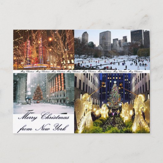 Cartes Pour Fêtes Annuelles Joyeux Noël de New York (Devant)