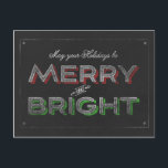 Cartes Pour Fêtes Annuelles Joyeux Noël de Noël de Noël de Chalkboard<br><div class="desc">Chalkboard Vous souhaite un Noël joyeux et lumineux</div>