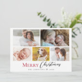 Cartes Pour Fêtes Annuelles Joyeux Noël de Noël Rouge moderne (Debout devant)