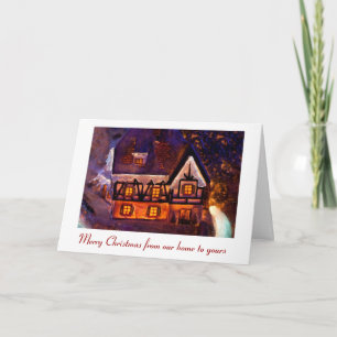 Cartes Pour Fêtes Annuelles Joyeux Noël de notre maison au vôtre