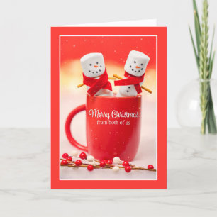 Cartes Pour Fêtes Annuelles Joyeux Noël de nous deux Marshmallow Couple