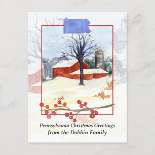 Cartes Pour Fêtes Annuelles Joyeux Noël de Pennsylvanie Grange Personnaliser