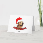 Cartes Pour Fêtes Annuelles Joyeux Noël de Père Noël Golden Retrivers (Dos)