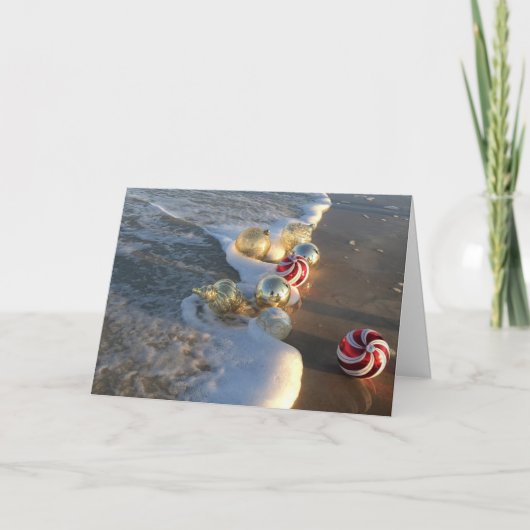 Cartes Pour Fêtes Annuelles Joyeux Noël de plage (Devant)