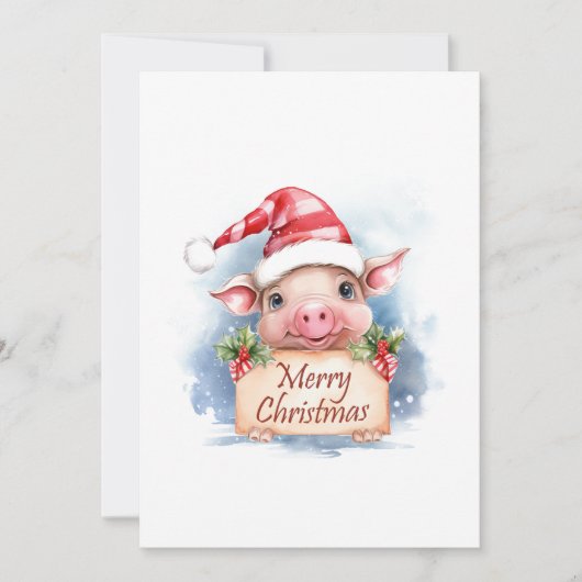 Cartes Pour Fêtes Annuelles Joyeux Noël de porc (Devant)