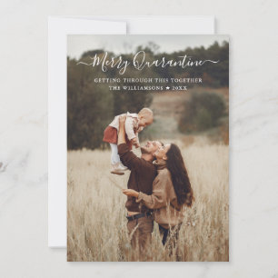 Cartes Pour Fêtes Annuelles Joyeux Noël de Quarantaine Amusant Script Photo de