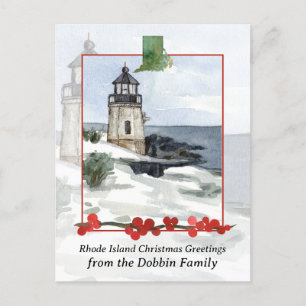 Cartes Pour Fêtes Annuelles Joyeux Noël de Rhode Island Personnalisé