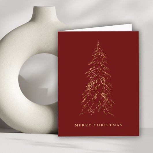 Cartes Pour Fêtes Annuelles Joyeux Noël de sapin d'or simple