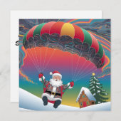 Cartes Pour Fêtes Annuelles Joyeux Noël de Skydiving père Noël (Devant / Derrière)