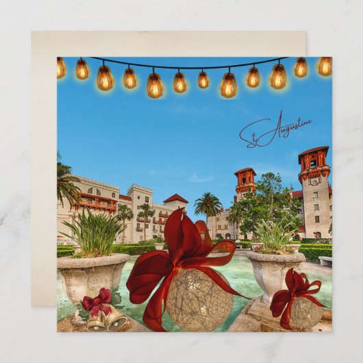 Cartes Pour Fêtes Annuelles Joyeux Noël de St Augustine Floride Élégant (Devant / Derrière)