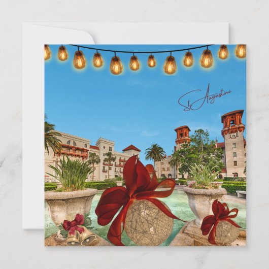 Cartes Pour Fêtes Annuelles Joyeux Noël de St Augustine Floride Élégant (Devant)