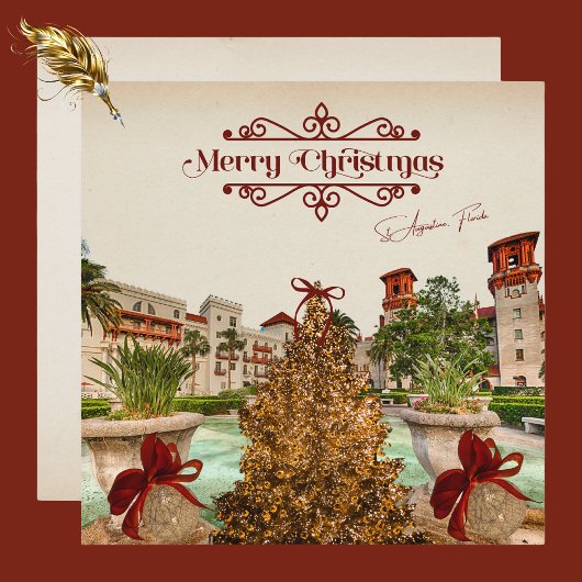 Cartes Pour Fêtes Annuelles Joyeux Noël de St Augustine Floride Élégant
