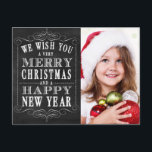Cartes Pour Fêtes Annuelles Joyeux Noël de tableau, photo de bonne année<br><div class="desc">Joyeux Noël de tableau,  photo de bonne année : Employez ces cartes postales mignonnes et adorables pour envoyer à vos amis et famille pendant la saison des vacances. Employez l'invite pour customiser le produit. Si vous souhaitez changer le graphique,  svp contactez-moi par mon magasin.  Lustre d'antiquité</div>