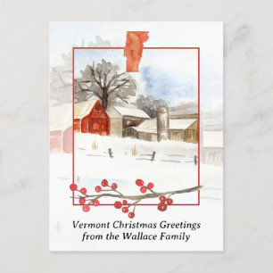Cartes Pour Fêtes Annuelles Joyeux Noël de Vermont Farm Personnalisé
