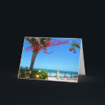 Cartes Pour Fêtes Annuelles Joyeux Noël de Vero Beach Floride Oceanfront<br><div class="desc">Joyeux Noël de Vero Beach, Floride ! Cette carte de voeux colorée à thème tropical présente une photo d'une belle zone en bord de mer de Vero Beach, tout décorée pour les vacances. Le design festif comprend des lumières de Noël sur la verdure, des boules de Noël accrochées à une...</div>