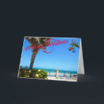 Cartes Pour Fêtes Annuelles Joyeux Noël de Vero Beach Floride Oceanfront<br><div class="desc">Joyeux Noël de Vero Beach, Floride ! Cette carte de voeux colorée à thème tropical présente une photo d'une belle zone en bord de mer de Vero Beach, tout décorée pour les vacances. Le design festif comprend des lumières de Noël sur la verdure, des boules de Noël accrochées à une...</div>