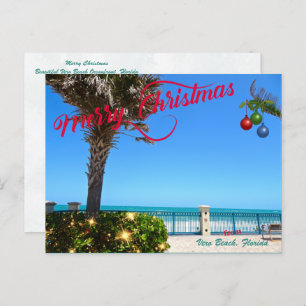 Cartes Pour Fêtes Annuelles Joyeux Noël de Vero Beach Floride Oceanfront