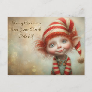 Cartes Pour Fêtes Annuelles Joyeux Noël de votre lutin du Pôle Nord Mignon