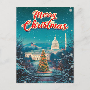 Cartes Pour Fêtes Annuelles Joyeux Noël De Washington Dc Vintage Retro