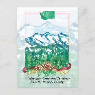 Cartes Pour Fêtes Annuelles Joyeux Noël de Washington Mt. Rainier Snow