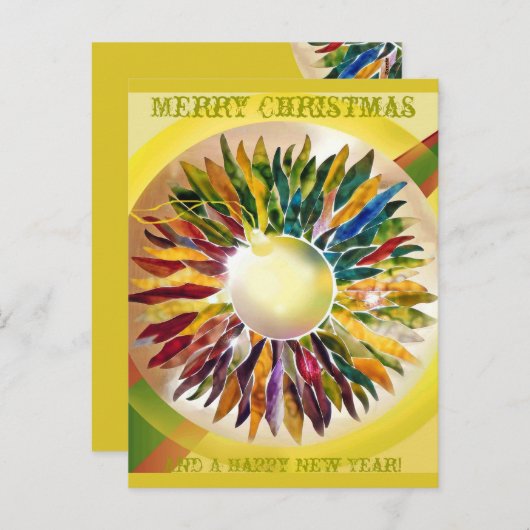 Cartes Pour Fêtes Annuelles Joyeux Noël décorant le verre (Devant / Derrière)