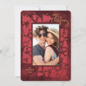 Cartes Pour Fêtes Annuelles Joyeux Noël Deep Red Holiday Trees Photo (Devant)