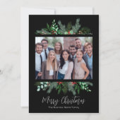 Cartes Pour Fêtes Annuelles Joyeux Noël d'entreprise noire moderne (Devant)