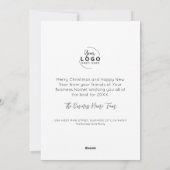 Cartes Pour Fêtes Annuelles Joyeux Noël d'entreprise noire moderne (Dos)
