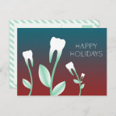 Cartes Pour Fêtes Annuelles JOYEUX NOËL dents fleuries (Devant / Derrière)