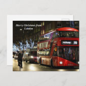 Cartes Pour Fêtes Annuelles Joyeux Noël depuis Londres (Devant / Derrière)