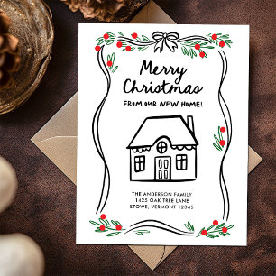 Cartes Pour Fêtes Annuelles Joyeux Noël depuis notre nouvelle maison   Fantais
