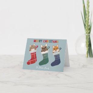 Cartes Pour Fêtes Annuelles Joyeux Noël des animaux domestiques