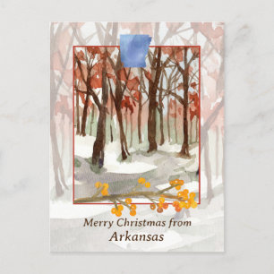 Cartes Pour Fêtes Annuelles Joyeux Noël des Arkansas Neige d'hiver