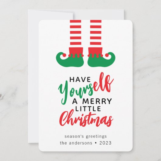 Cartes Pour Fêtes Annuelles Joyeux Noël des elfes (Devant)