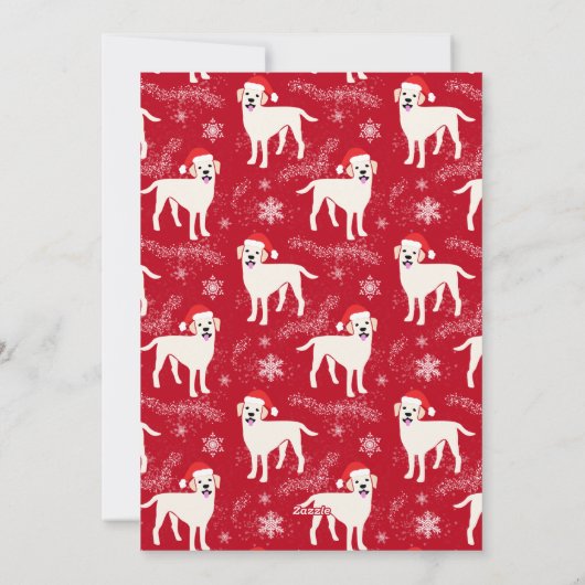 Cartes Pour Fêtes Annuelles Joyeux Noël des Labradors dans la neige (Dos)