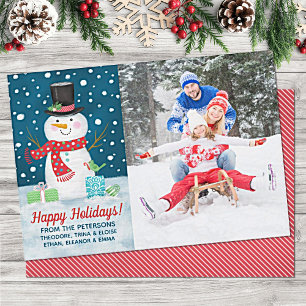 Cartes Pour Fêtes Annuelles Joyeux Noël des motoneiges d'hiver